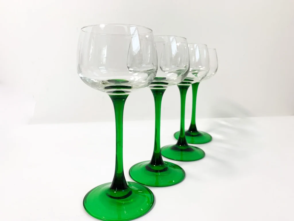 18th c green glass wine glass